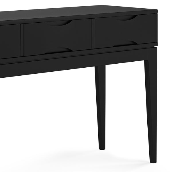 English Elm Harper Console Sofa Table - Mid-Century Modern Design, Black Finish, Stylish Storage Solution For Home B136P158707