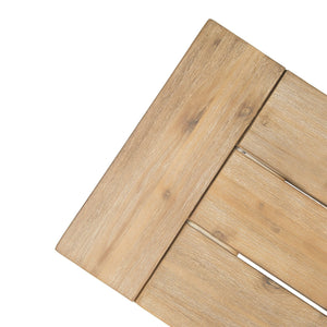 English Elm Bettina Solid Acacia Outdoor Dining Table with Slat Top Oil Finish Patio Deck 56701.00-56702.00