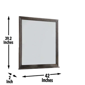 English Elm Steve Silver - Broomfield Dresser and Mirror Set Dark Brown — Walnut Finish, Champagne Metal Accents, Smooth Glide Drawers B081S00266