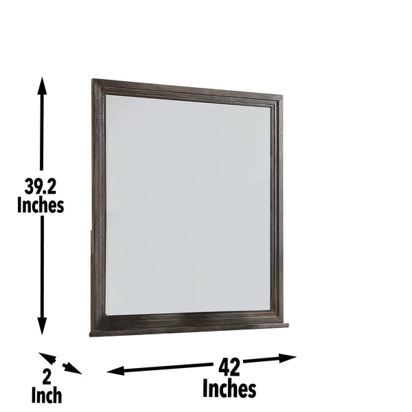 English Elm Steve Silver - Broomfield Dresser and Mirror Set Dark Brown — Walnut Finish, Champagne Metal Accents, Smooth Glide Drawers B081S00266