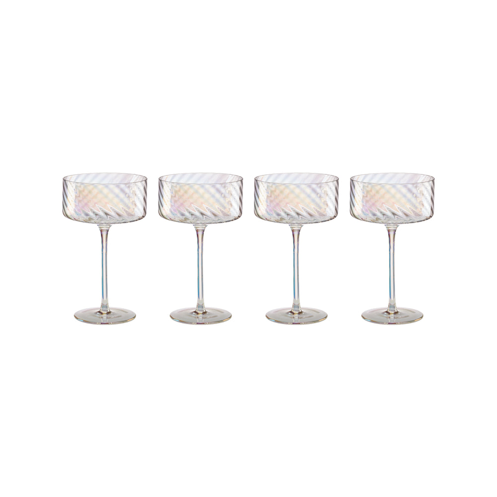 Lenox Tuscany Classics Iridescent Coupes, Set of 4 Clear, NO COLOR GLASS,CRYSTAL 897497