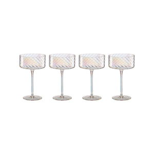 Lenox Tuscany Classics Iridescent Coupes, Set of 4 Clear, NO COLOR GLASS,CRYSTAL 897497