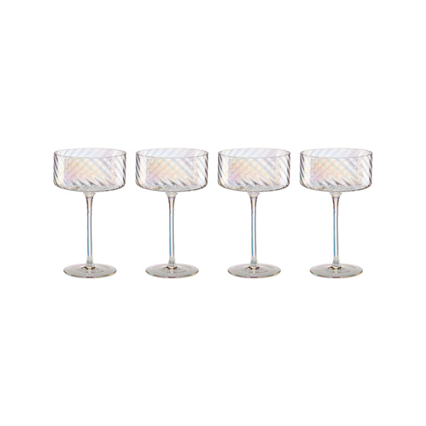 Lenox Tuscany Classics Iridescent Coupes, Set of 4 Clear, NO COLOR GLASS,CRYSTAL 897497