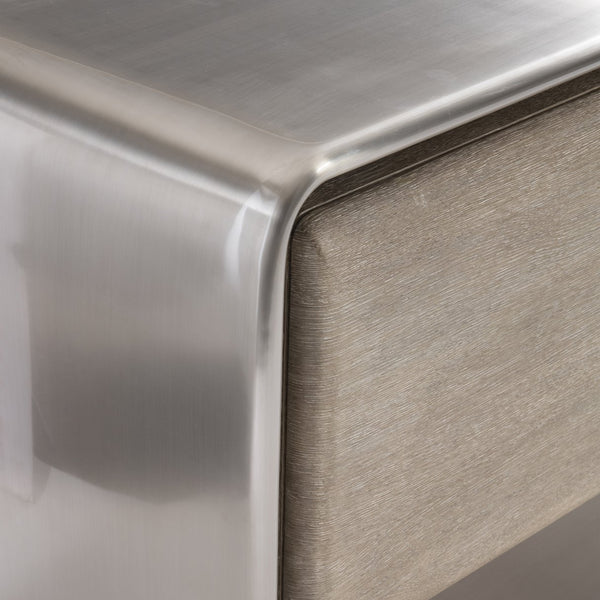 Bernhardt Bernhardt Lomond Buffet With Trevin Oak Case & Tarnished Nickel Stainless Surround, 72" Midcentury Modern Storage 347132