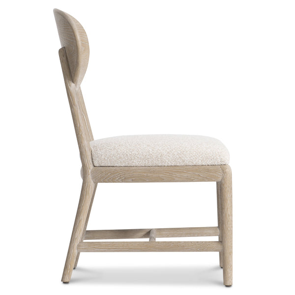 Bernhardt Bernhardt Aventura Side Chair — Midcentury Marcona Wood Frame, Curved Back, Upholstered Seat Comfort 318555