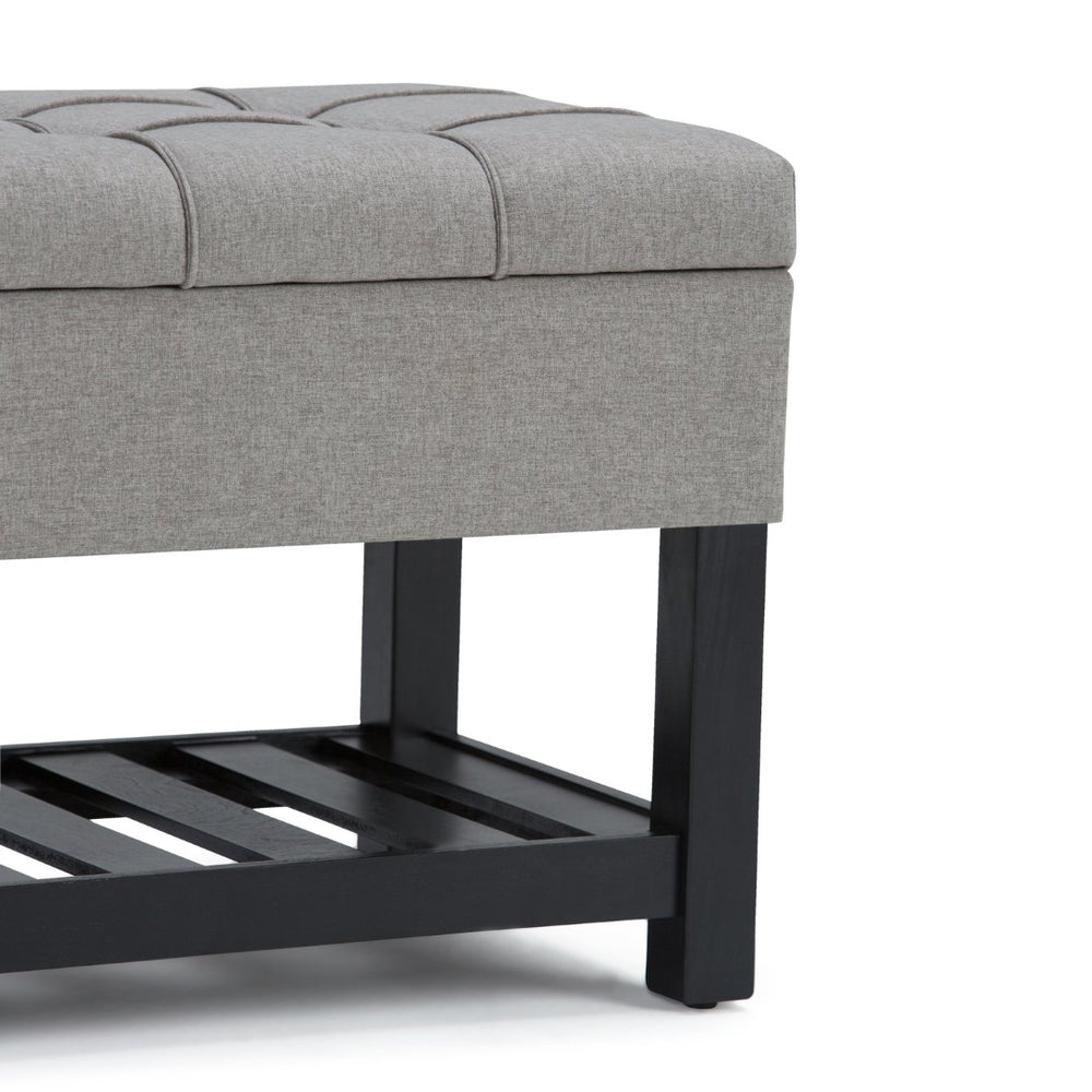 English Elm Saxon Storage Ottoman Bench In Dove Grey - Versatile, Stylish Seating With Hidden Storage Solution B136P159132-GIGA