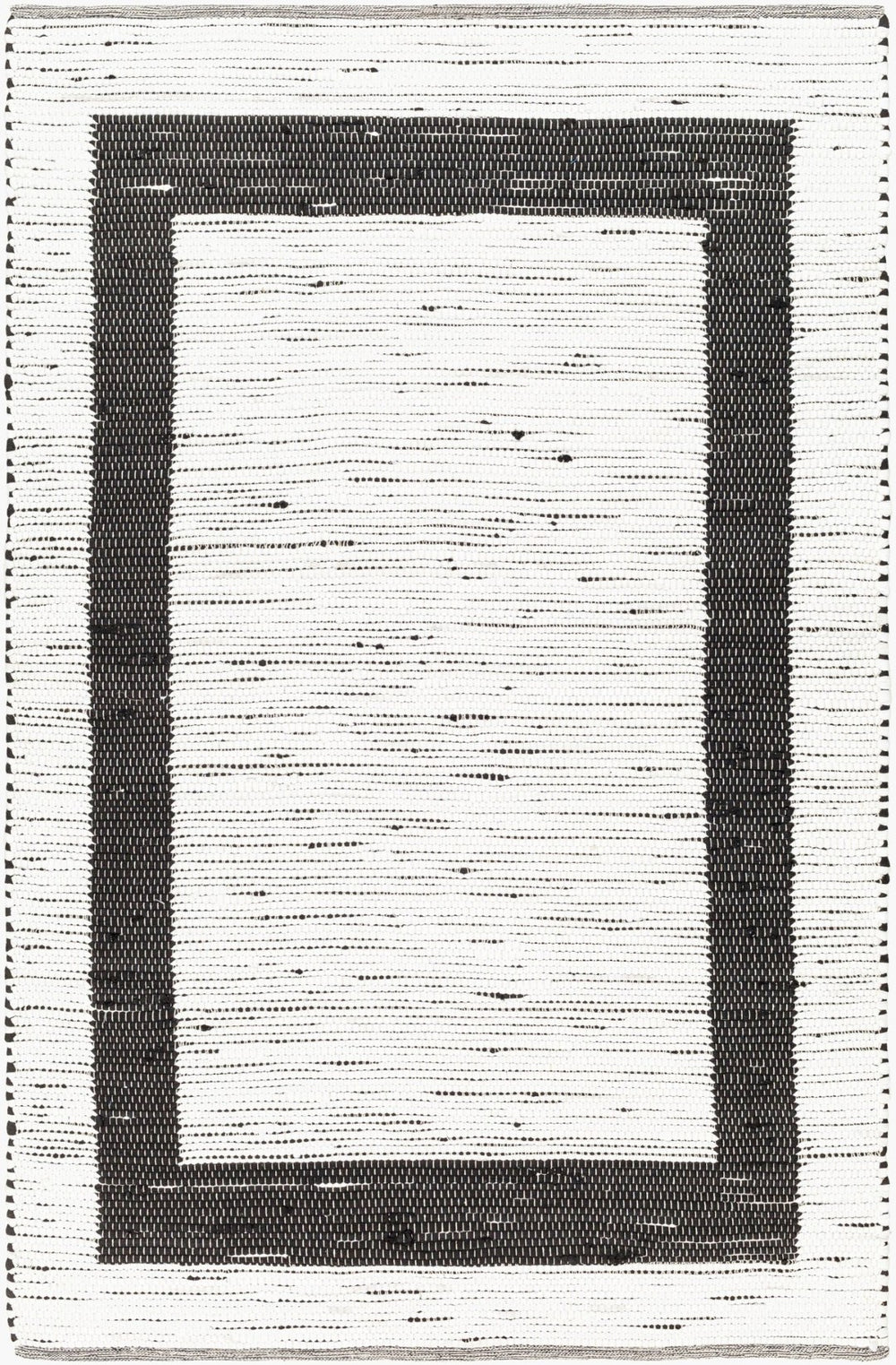 Livabliss Jean Handwoven Flatweave Runner Rug Recycled Fabric Jute Blend for Hallway Entryway Ivory, Black 9' x 12' JEA2303-912