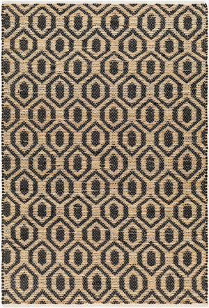 Livabliss Jean Handwoven Jute Recycled Fabric Flatweave Runner Rug for Hallways and Entryways Black, Tan 27" x 45" JEA2306-2745