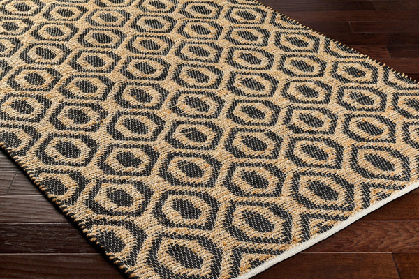 Livabliss Jean Handwoven Jute Recycled Fabric Flatweave Runner Rug for Hallways and Entryways Black, Tan 2'6" x 8' JEA2306-268