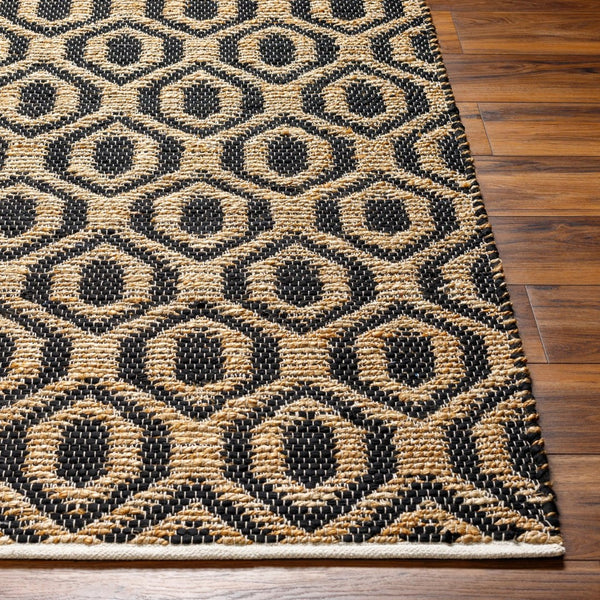 Livabliss Jean Handwoven Jute Recycled Fabric Flatweave Runner Rug for Hallways and Entryways Black, Tan 2'6" x 8' JEA2306-268