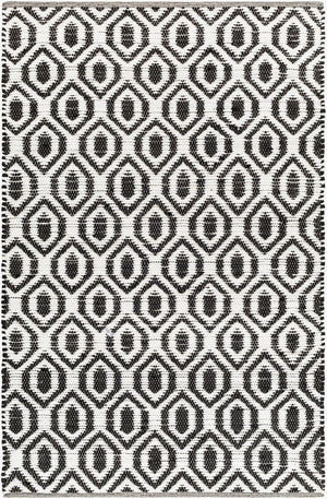 Livabliss Jean Handwoven Jute Recycled Fabric Flatweave Runner Rug for Hallway or Entryway Ivory, Black 9' x 12' JEA2307-912