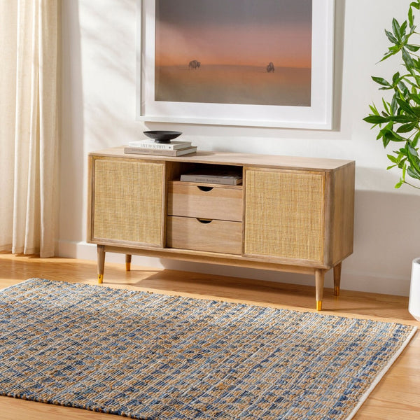 Livabliss Jean Handwoven Jute Flatweave Runner Rug Recycled Fabric Artisan Craft Hallway Kitchen Tan, Beige 8' x 10' JEA2308-810