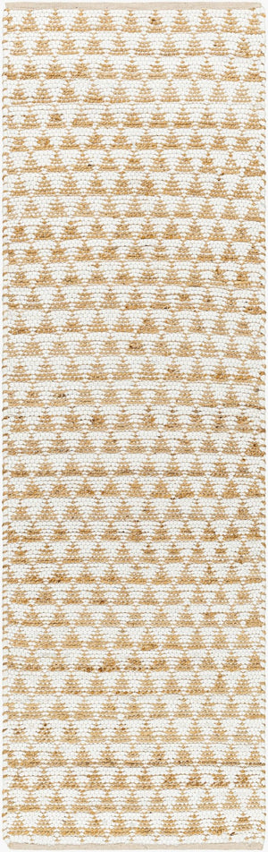 Livabliss Jean Handwoven Flatweave Runner Recycled Fabric Jute Artisan Craft for Hallway or Kitchen Ivory, Beige 2'6" x 8' JEA2309-268