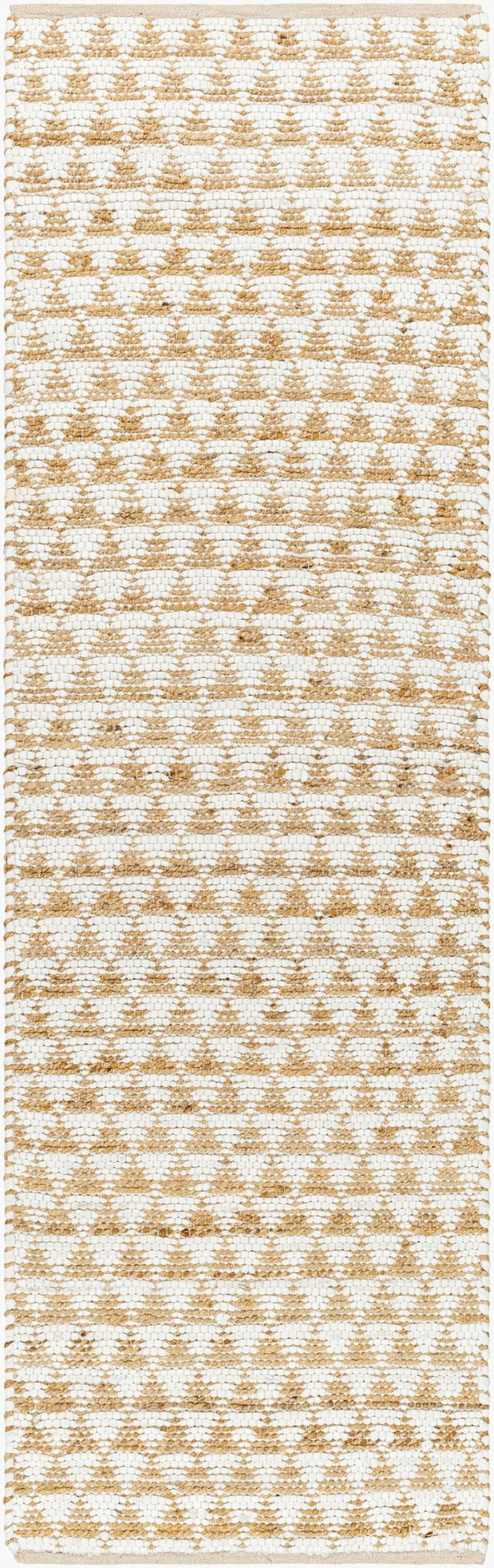 Livabliss Jean Handwoven Flatweave Runner Recycled Fabric Jute Artisan Craft for Hallway or Kitchen Ivory, Beige 2'6" x 8' JEA2309-268