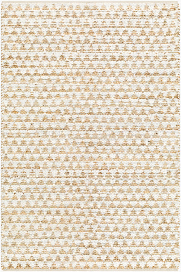 Livabliss Jean Handwoven Flatweave Runner Recycled Fabric Jute Artisan Craft for Hallway or Kitchen Ivory, Beige 6' x 9' JEA2309-69