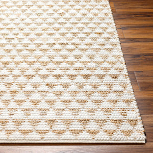 Livabliss Jean Handwoven Flatweave Runner Recycled Fabric Jute Artisan Craft for Hallway or Kitchen Ivory, Beige 6' x 9' JEA2309-69