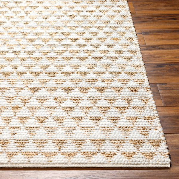 Livabliss Jean Handwoven Flatweave Runner Recycled Fabric Jute Artisan Craft for Hallway or Kitchen Ivory, Beige 6' x 9' JEA2309-69