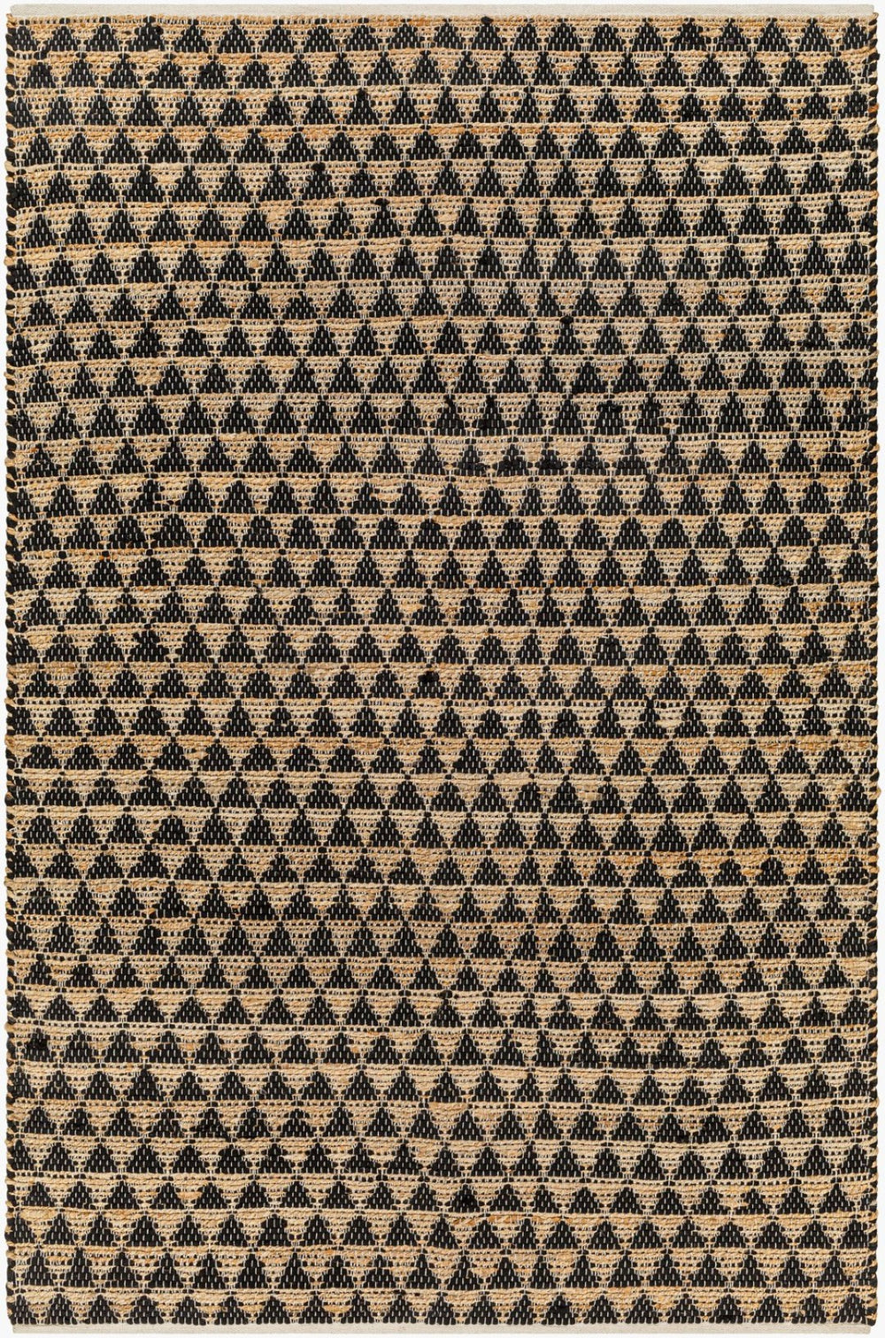 Livabliss Jean Handwoven Jute Recycled Fabric Flatweave Runner Rug for Hallway or Entryway Black, Tan 27" x 45" JEA2310-2745