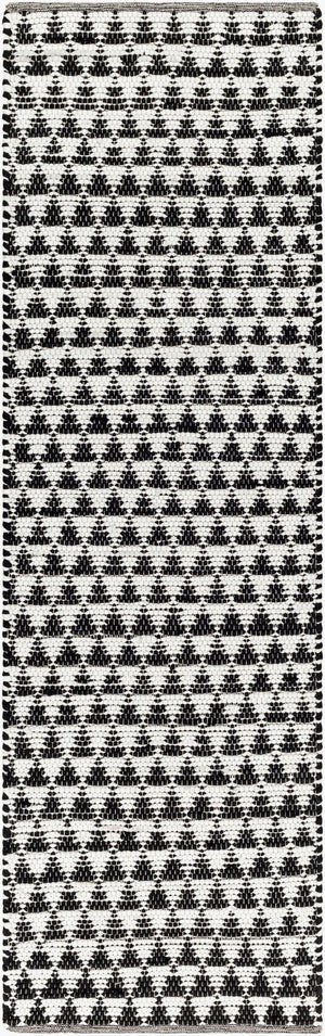 Livabliss Jean Handwoven Jute Recycled Fabric Flatweave Runner Rug for Entryways and Hallways Ivory, Black 2'6" x 8' JEA2311-268