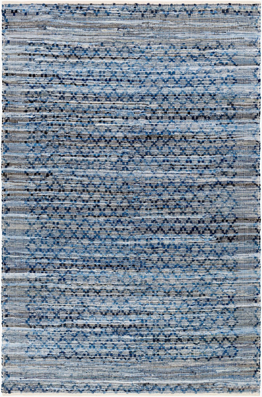 Livabliss Jean Handwoven Flatweave Area Rug Recycled Fabric Artisan Craft for Living Spaces Denim Blue, Sla 9' x 12' JEA2312-912