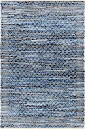 Livabliss Jean Handwoven Flatweave Area Rug Recycled Fabric Artisan Craft for Living Spaces Denim Blue, Sla 9' x 12' JEA2312-912