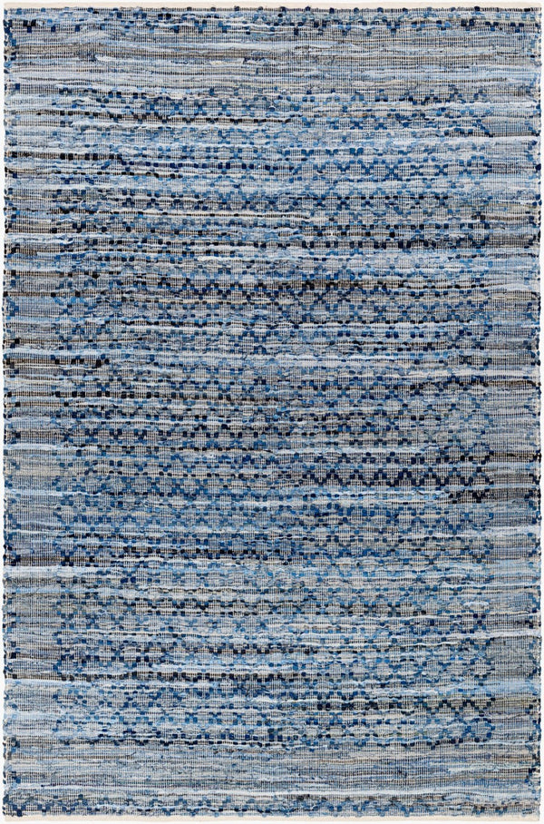 Livabliss Jean Handwoven Flatweave Area Rug Recycled Fabric Artisan Craft for Living Spaces Denim Blue, Sla 9' x 12' JEA2312-912