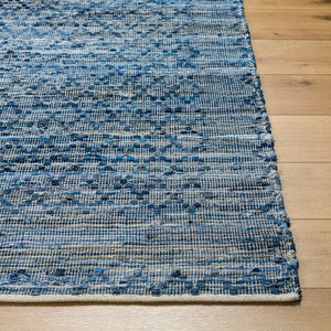 Livabliss Jean Handwoven Flatweave Area Rug Recycled Fabric Artisan Craft for Living Spaces Denim Blue, Sla 9' x 12' JEA2312-912
