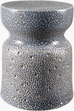 Surya Jewels 17"H Ceramic Garden Stool - Elegant, Durable, Outdoor-safe End Table For Home Decor Top, Blue Ceramic,Ceramic Jee001-171313