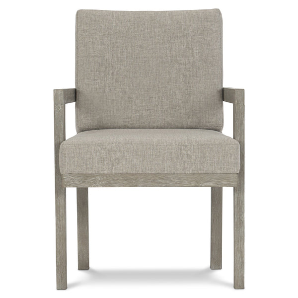 Bernhardt Bernhardt Foundations Arm Chair In Cerused Acacia Light Shale Finish — Woven Upholstery, Modern Rustic Comfort 306548