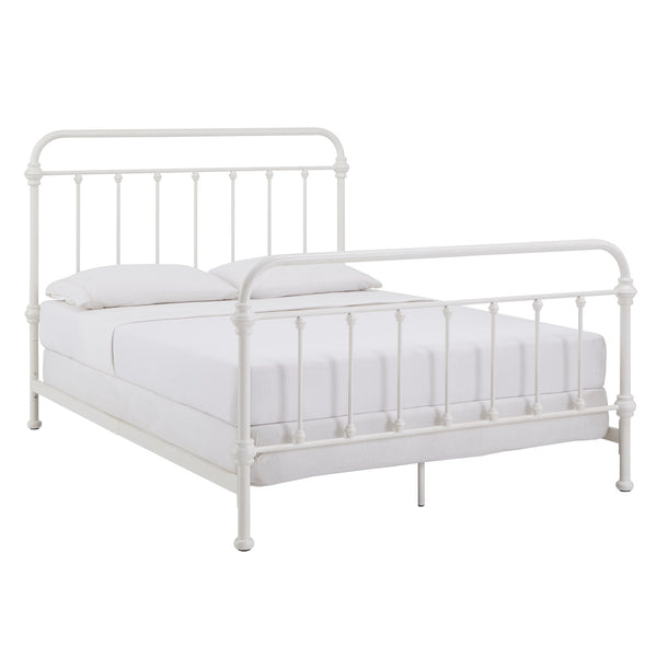 Homelegance By Top-Line Katana Antique Graceful Victorian Iron Metal Bed White Iron