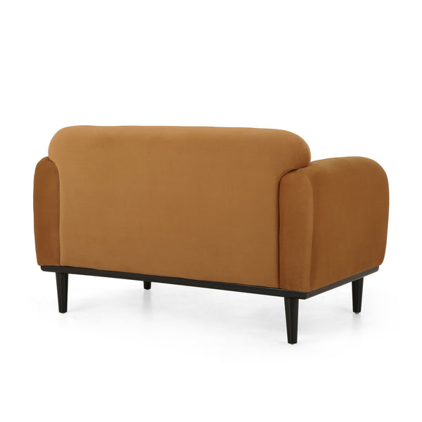 English Elm Loveseat Boucle Velvet Curved Birch Frame Compact Seating for Modern Living Rooms 74315.00TUMR