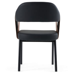 Vig Furniture Modrest Jensen - Chic Black & Camel Vegan Leather Dining Chair For Elegant Modern Spaces Black  Vgga-6261ch-1-blk