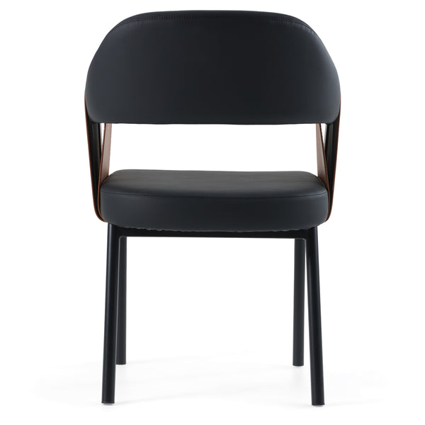 Vig Furniture Modrest Jensen - Chic Black & Camel Vegan Leather Dining Chair For Elegant Modern Spaces Black  Vgga-6261ch-1-blk