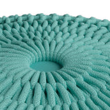 Hearth and Haven Multi-Purpose Waterproof Round Knitted Pouf B136P159015 Aqua