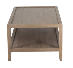 Porter Designs Porter Lowell Solid White Oak Coffee Table With Storage Shelves - Timeless Design For Any Space Brown Wood 05-108-13-1920