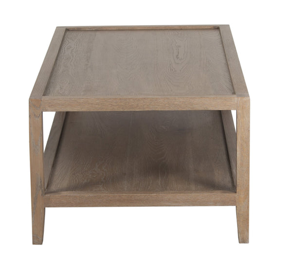 Porter Designs Porter Lowell Solid White Oak Coffee Table With Storage Shelves - Timeless Design For Any Space Brown Wood 05-108-13-1920