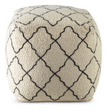 English Elm Steve Silver - Lattice - Square Pouf - Beige