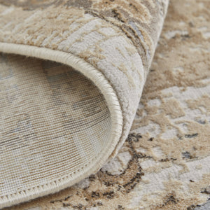 Feizy Rugs Celene Vintage-inspired Floral Medallion Rug – Luxurious Machine-made Design For Timeless Elegance Brown,Ivory,Tan Viscose,Polyester Cel39kxfbgebrnc02