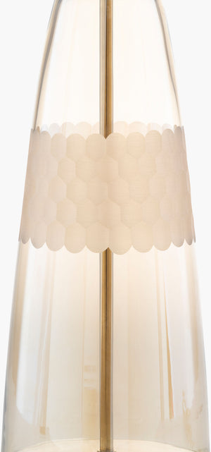 Surya Jersey Modern 26"H Accent Table Lamp With Crystal Base & Glass Body For Chic Home Decor Body, Champagne,Base, Clear,Shade (Outside), Beige,Shade (Inside), White,Finial, Metallic ,Brass,Harp, Metallic ,Brass,Cord, Translucent Glass,Crystal,Polyester,Iron Jes-001