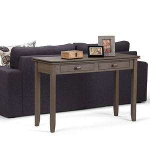 English Elm Artisan Console Sofa Table - Rustic Farmhouse Grey Design With Drawers For Entryway & Living Room B136P158696