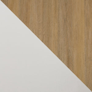 42" Metal and Wood Tiered Shelf Entry Table Coastal Oak, White MAYL2KCOW Walker Edison