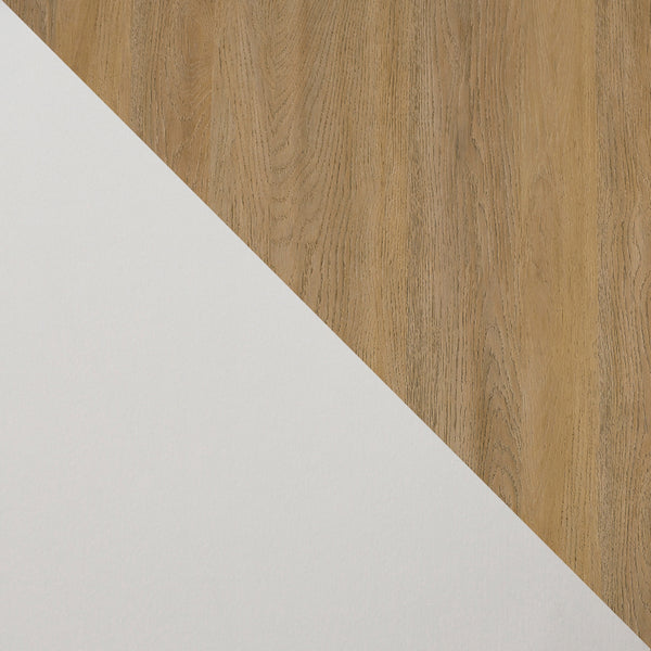 42" Metal and Wood Tiered Shelf Entry Table Coastal Oak, White MAYL2KCOW Walker Edison