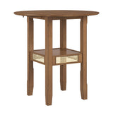 Homelegance By Top-Line Delroy Cane Accent Counter Height Table Oak Rubberwood