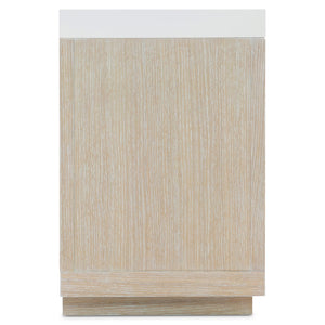 Bernhardt Bernhardt Solaria Low-Profile Entertainment Credenza — 83.9" Dune Wood, Fossil Stone Top, 3 Soft-Close Drawers 310885