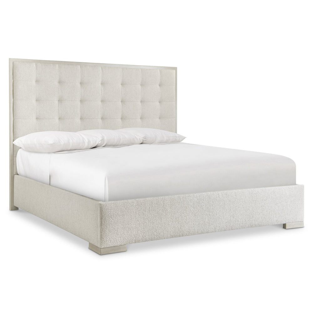 Bernhardt Bernhardt Cornelia King Panel Bed Upholstered Tuft-Free Headboard Nebbia Wood Frame, Neo-Traditional Comfort And Style K1948