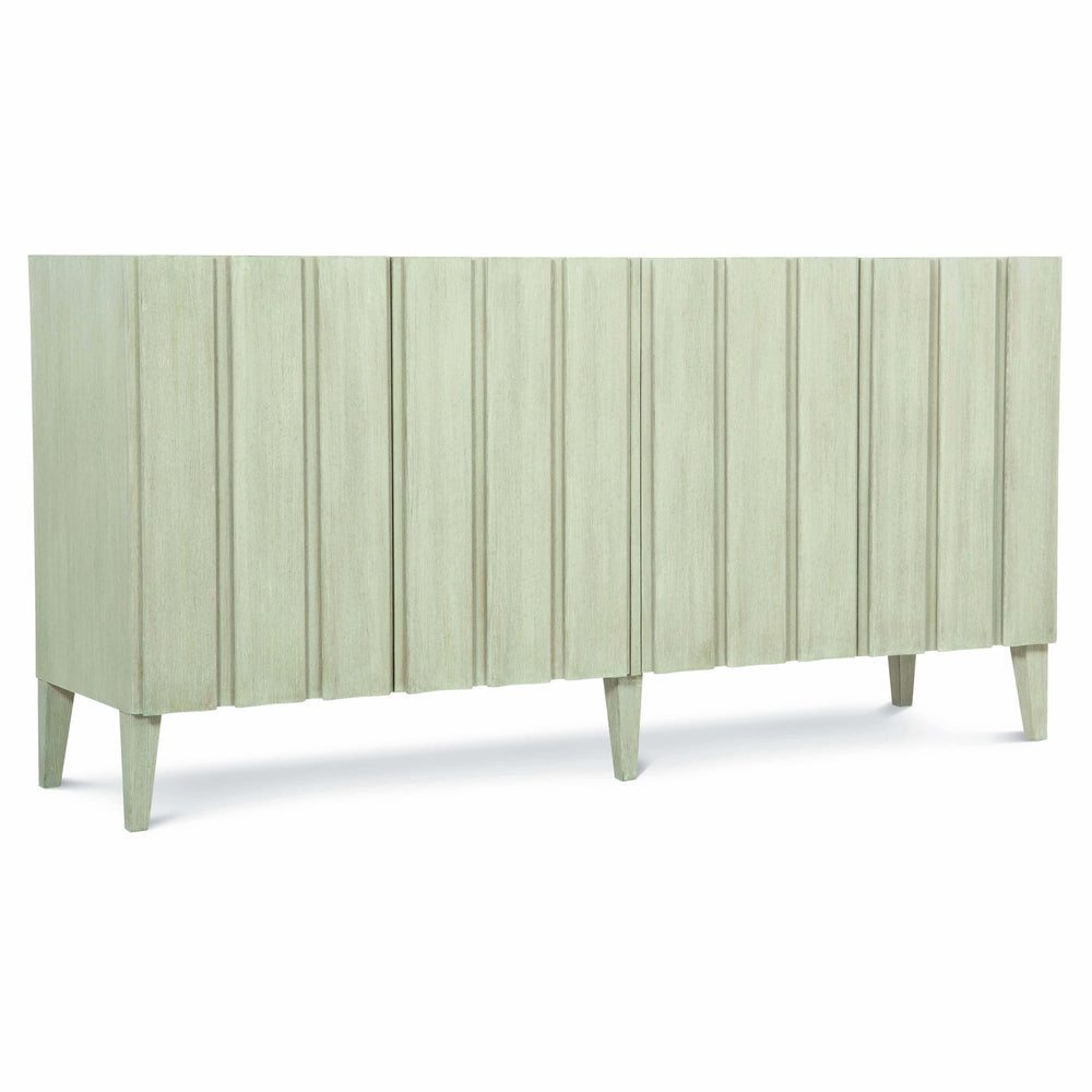 Bernhardt Bernhardt East Hampton Cerused Linen Entertainment Console With Wine Storage, Ventilation, Modern Flair 395860