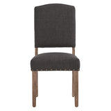 Homelegance By Top-Line Nicklaus Linen Nailhead Chairs (Set of 2) Grey Rubberwood