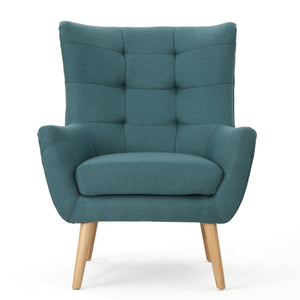 English Elm Club Chair Tufted Back Rubberwood Legs Mid-century Modern Accent Seat for Living Rooms 60751.00DTE