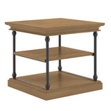 Homelegance By Top-Line Miranda Cornice Accent Storage Side Table Brown Engineered Wood