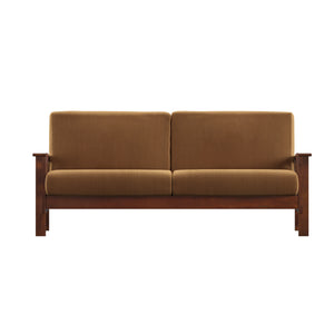 Homelegance By Top-Line Parcell Mission-Style Wood Sofa Tan Rubberwood